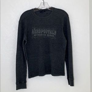 Men’s Aeropostale Grey Waffle Weave Tee SZ M